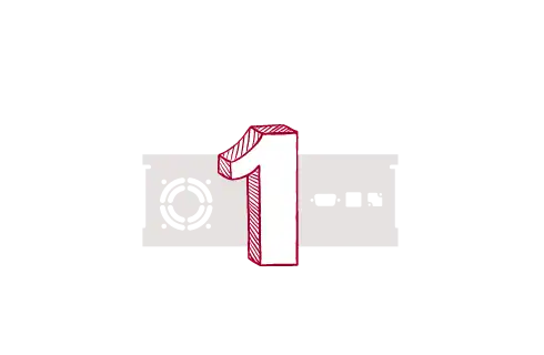 Icon einer Frontplatte mit der Zahl 1, das die Möglichkeit der Einzelstückfertigung bei der Schaeffer AG hervorhebt.