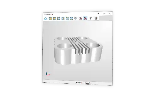 Screenshot des Frontplattendesigners mit einem Frästeil in der 3D-Ansicht.