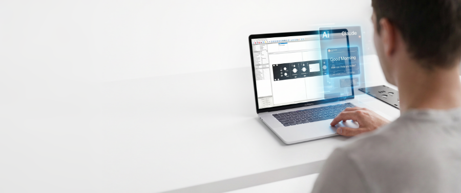 KI-gestützte Software zum Erstellen von Frontplatten, Gehäusen, Frästeilen und Schildern mit Download-Funktion