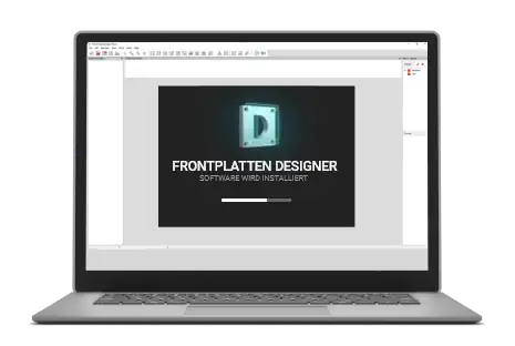 Laptop mit geöffnetem Bildschirm, auf dem Hinweise angezeigt werden, dass es sich um eine kostenlose Spezialsoftware für alle Betriebssysteme handelt.