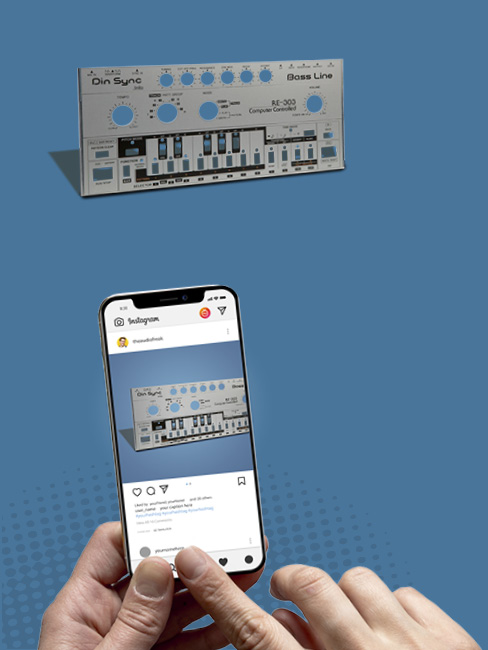 Frontplatte und Smartphone als Hintergrund