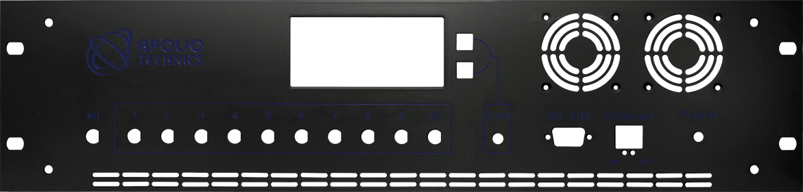 Front panel with material and colour selection